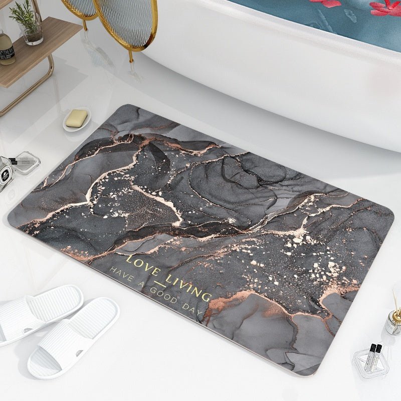 Bathroom Diatom Mud Absorbent Pad Household Marbling Washable - Hearth & Lume