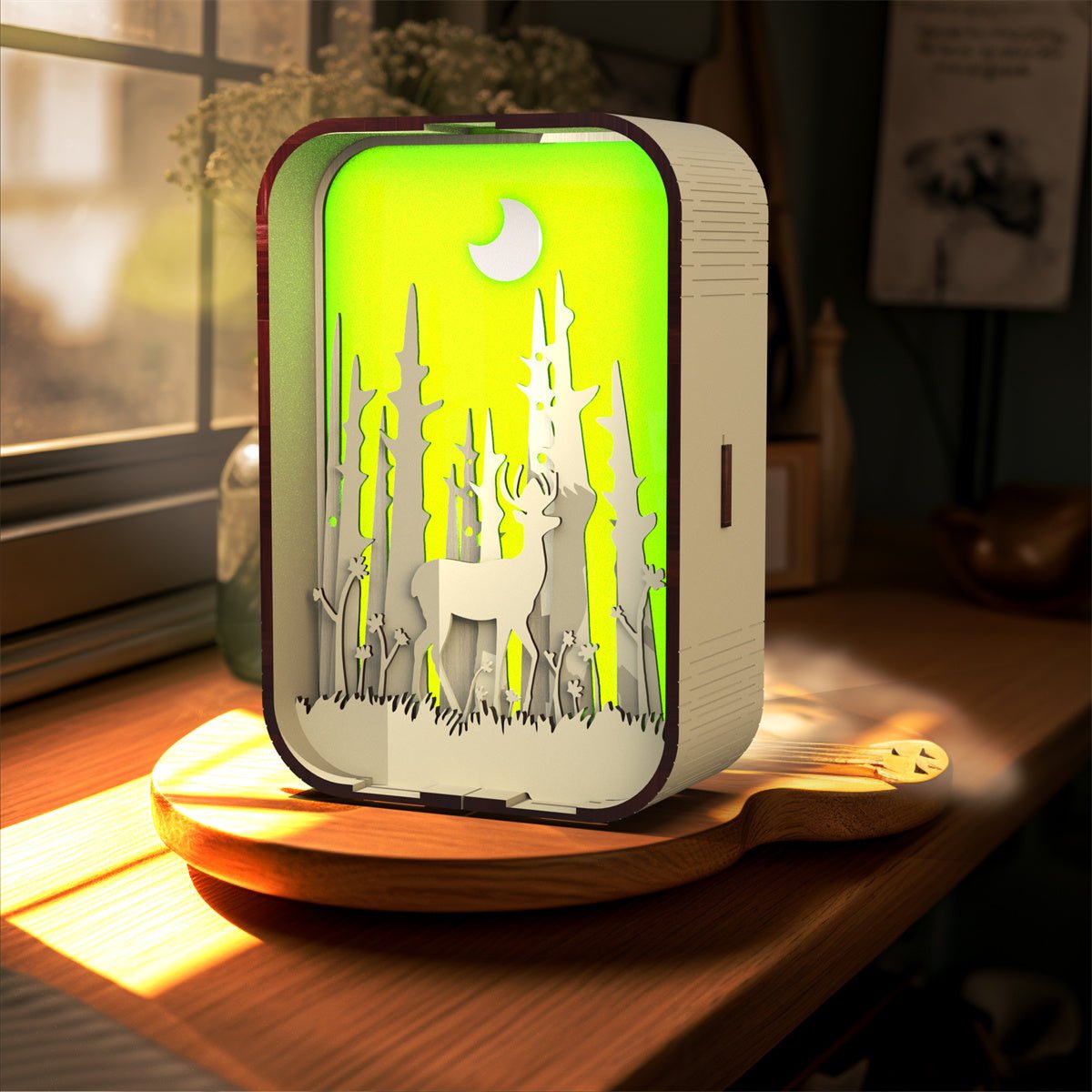 Woodcarving Light Creative Gift Minimalist Bedside Night Light - Hearth & Lume