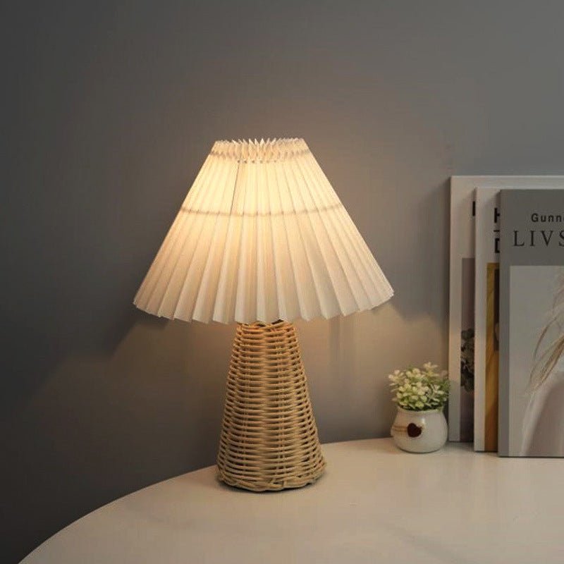 Night Light Pleated Table Lamp Decoration Retro Bedroom Bedside Lamp High - grade Atmosphere - Hearth & Lume