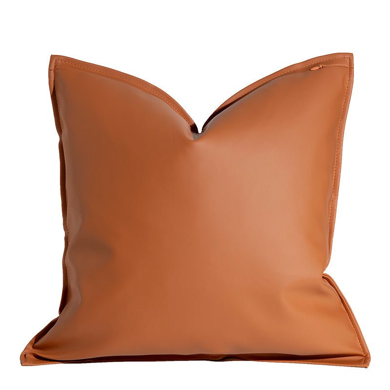 Nordic Style Solid Leather Living Room Sofa Pillow Bed Waist Support - Hearth & Lume