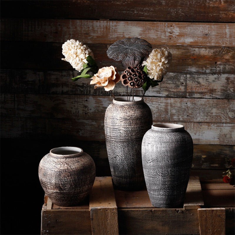 Retro Ceramic Floor - standing Large Vase - Hearth & Lume
