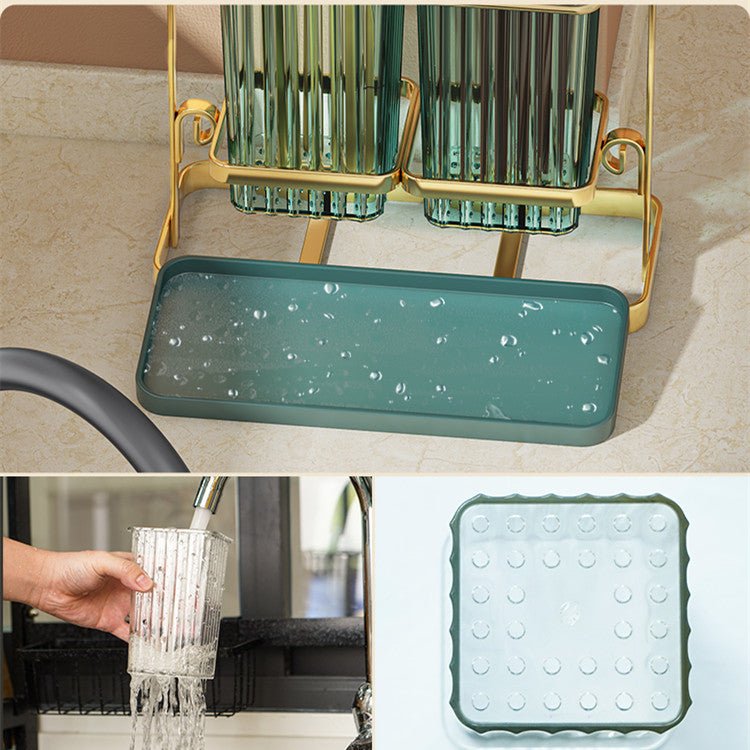 Draining Tube Wall - mounted Kitchen Rack Basket Chopsticks Cage - Hearth & Lume