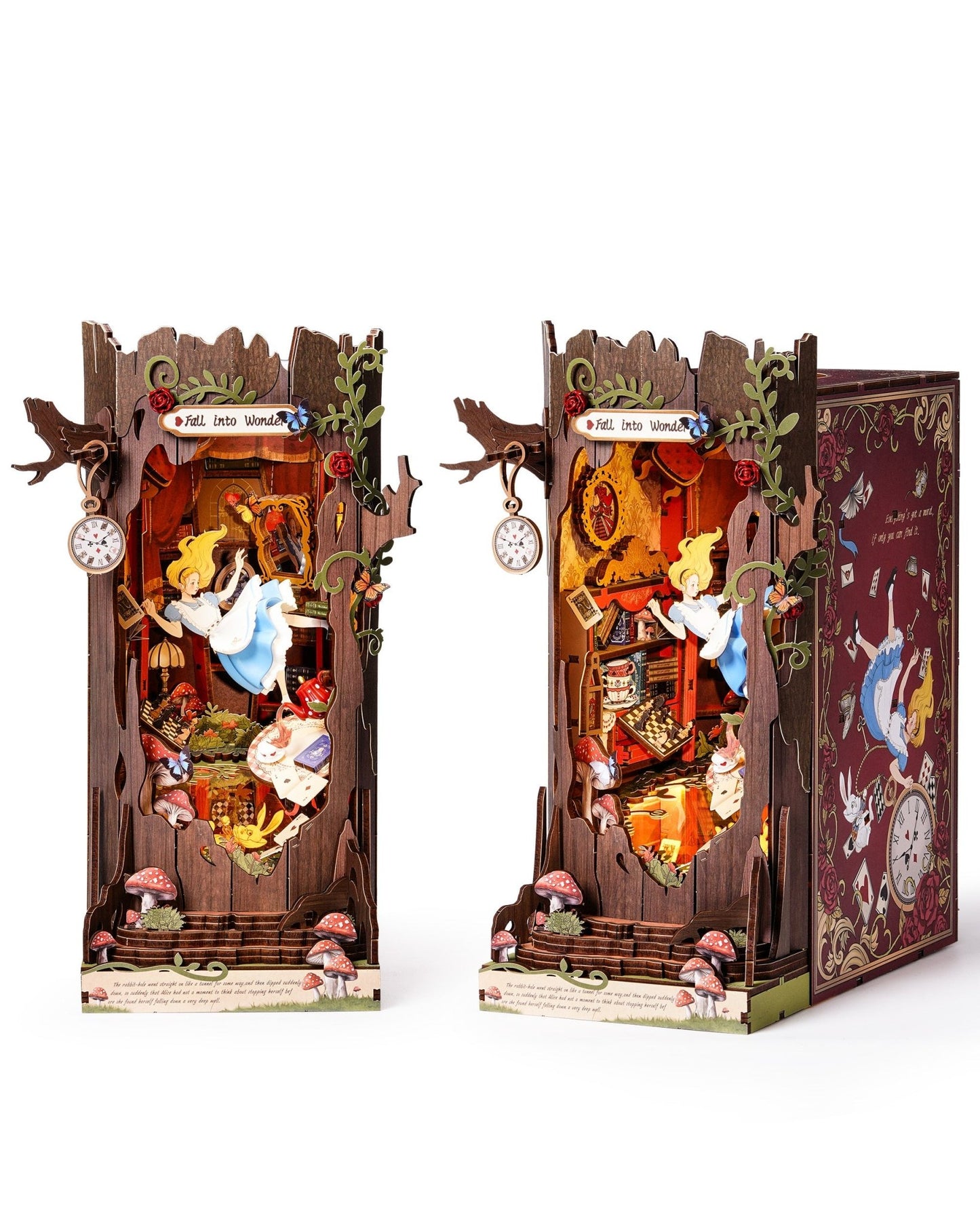 ROBOTIME DIY Book Nook Kit - 3D Miniature House Diorama With LED Light - Hearth & Lume