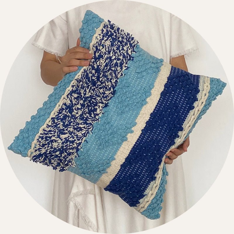 Handwoven Throw Pillow Cover With Tassel Beige Retro - Hearth & Lume