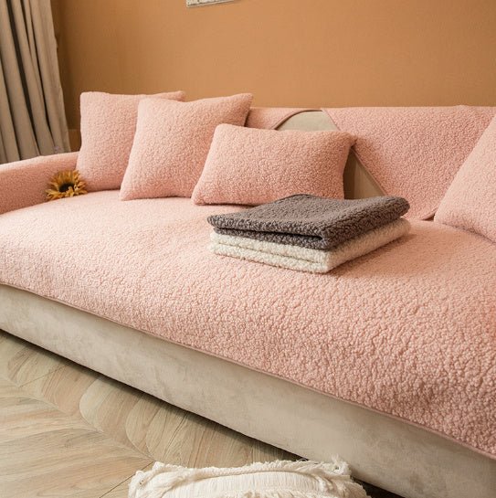 All - season Thickened Fabric Plush Sofa Cover - Hearth & Lume
