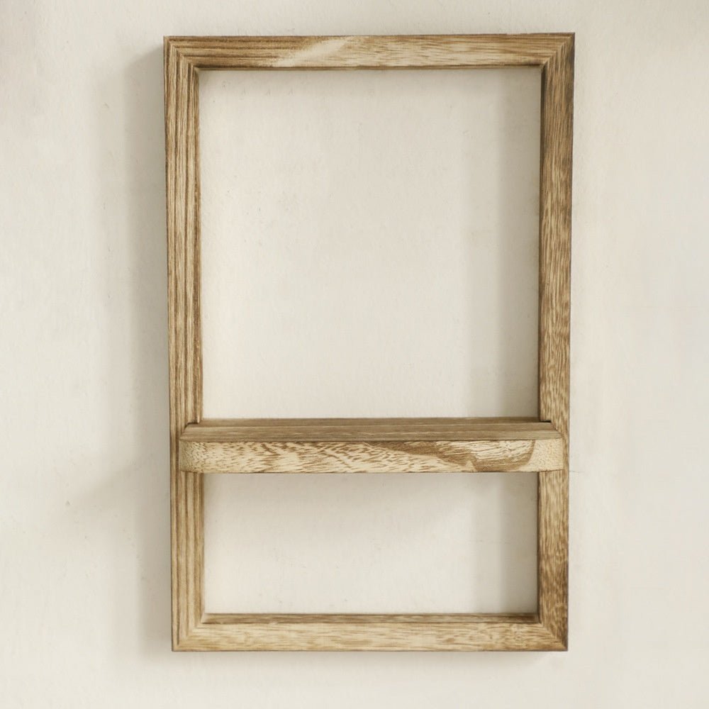 Paulownia Wooden Door Frame - shaped Wall - mounted Flower Pot Storage Rack - Hearth & Lume