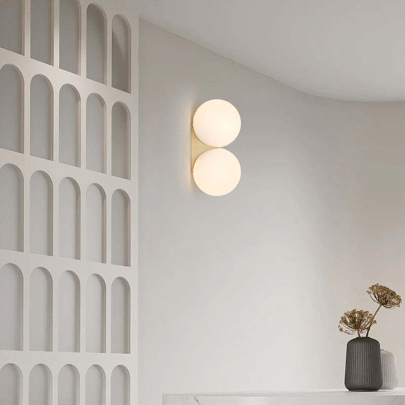 Bedroom Bedside Lamp Simple Glass Ball Wall Lamp - Hearth & Lume