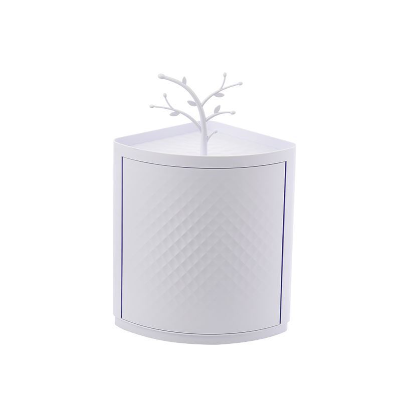 Rotatable Bathroom Makeup Organizer Corner Plastic Wall Mounted Storage Rack Box - Hearth & Lume