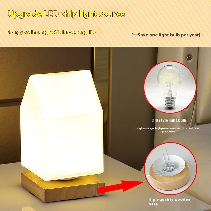 Nordic Solid Wood Decoration USB Table Lamp Bedroom - Hearth & Lume