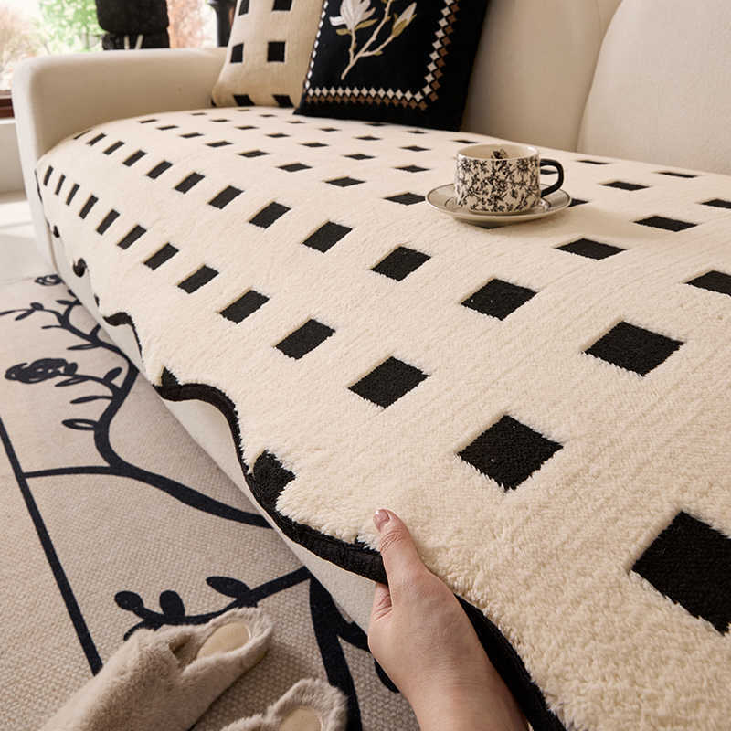 Winter Plush Sofa Cushion Non - slip Sofa Cushion - Hearth & Lume