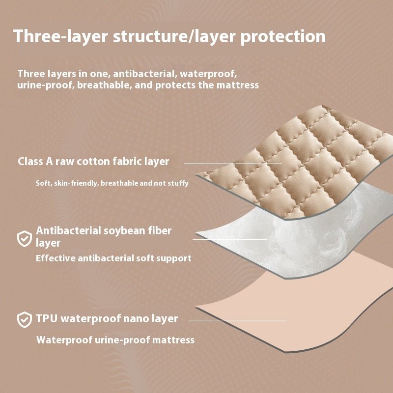 Antibacterial Soybean Quilted Fitted Sheet Water - proof Mattress - Hearth & Lume
