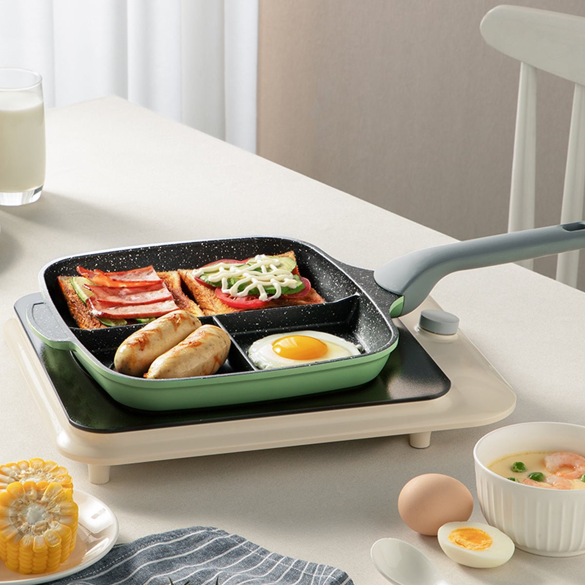 Bamboo Bluestone Breakfast Omelette Pan Induction Cooker Universal - Hearth & Lume