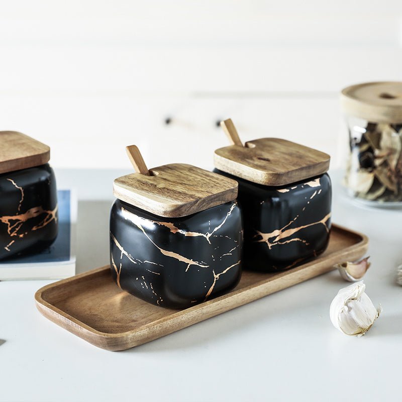 Nordic Gold Marble Jar Set - Hearth & Lume