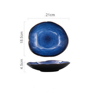 Western Dishes Household Ceramic Irregular Flat Plates - Hearth & Lume