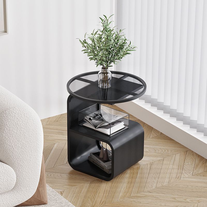 Simple Modern Round Tempered Glass Sofa Side Table - Hearth & Lume