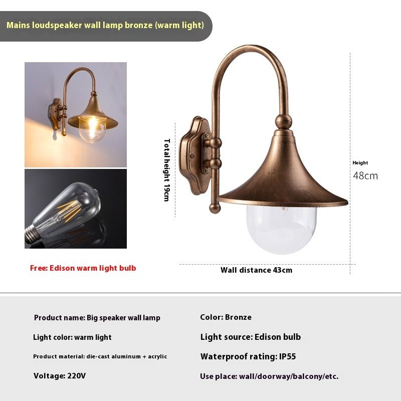 Outdoor Wall Lamp Horn Wall Lamp Outdoor Gate Lamp - Hearth & Lume
