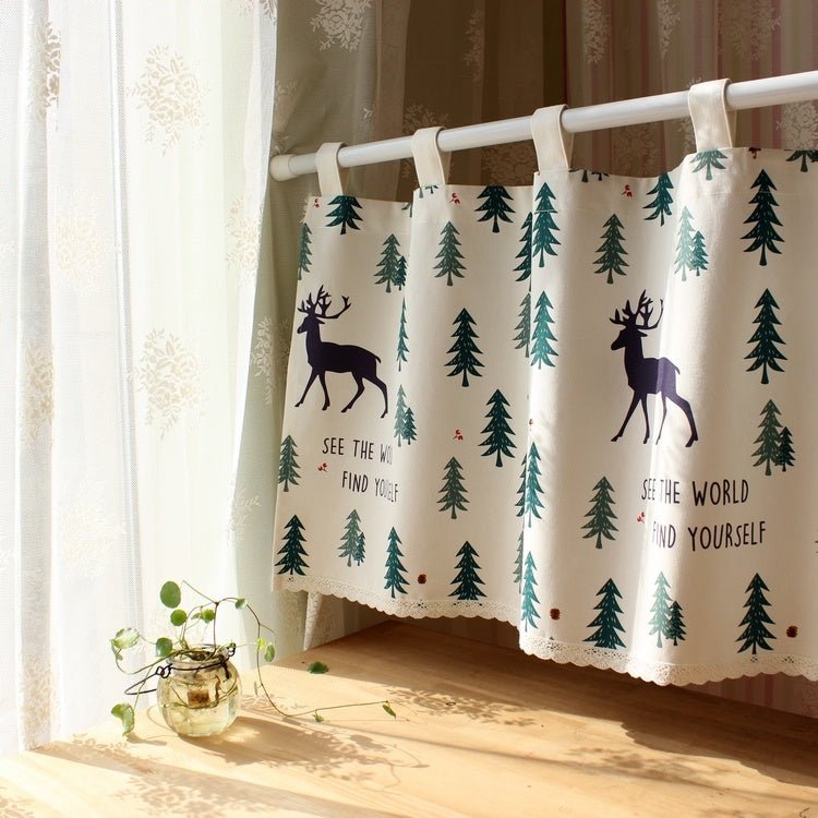 Kitchen fabric short curtains - Hearth & Lume