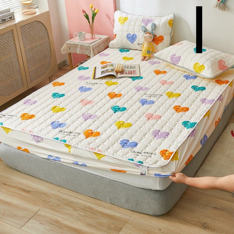 Padded Bed Sheet One - piece Waterproof Padded Non - slip Fixed Mattress Protector - Hearth & Lume