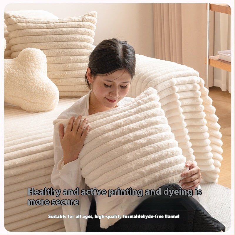 Flannel Sofa Towel Cream Style Cover Blanket - Hearth & Lume
