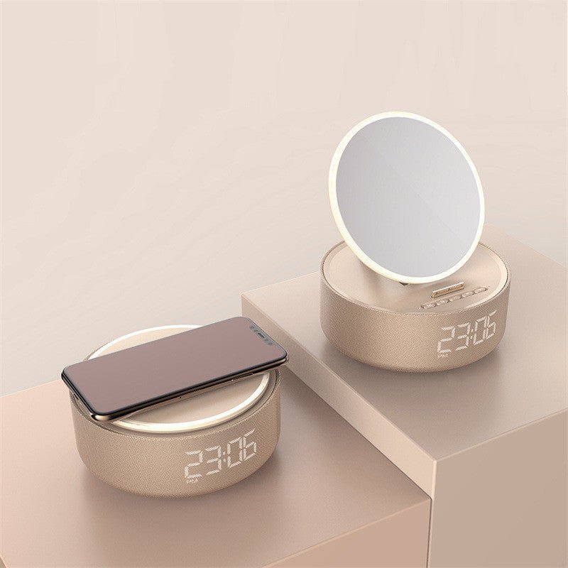Mirror Wireless Charger Alarm Clock Bluetooth Speaker LED Night Light Smart Digital Clock Loudspeaker For Phone Charger - Hearth & Lume