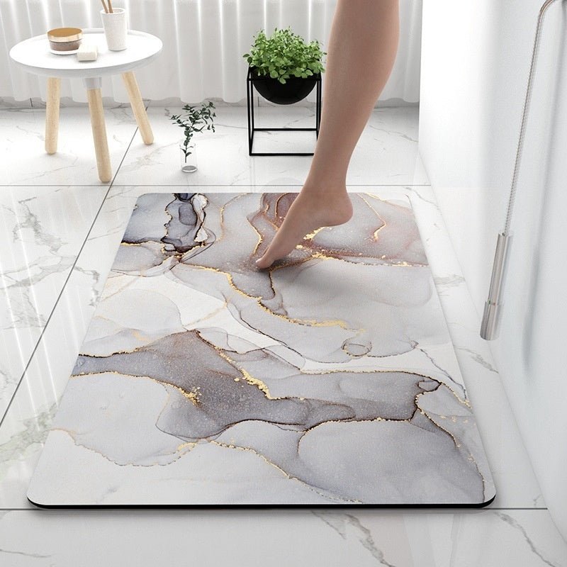Bathroom Diatom Mud Absorbent Pad Household Marbling Washable - Hearth & Lume
