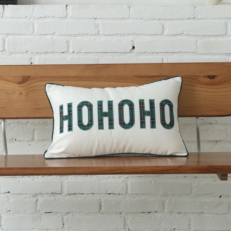 Polyester - cotton Canvas Christmas Green Plaid Pillow Cover - Hearth & Lume