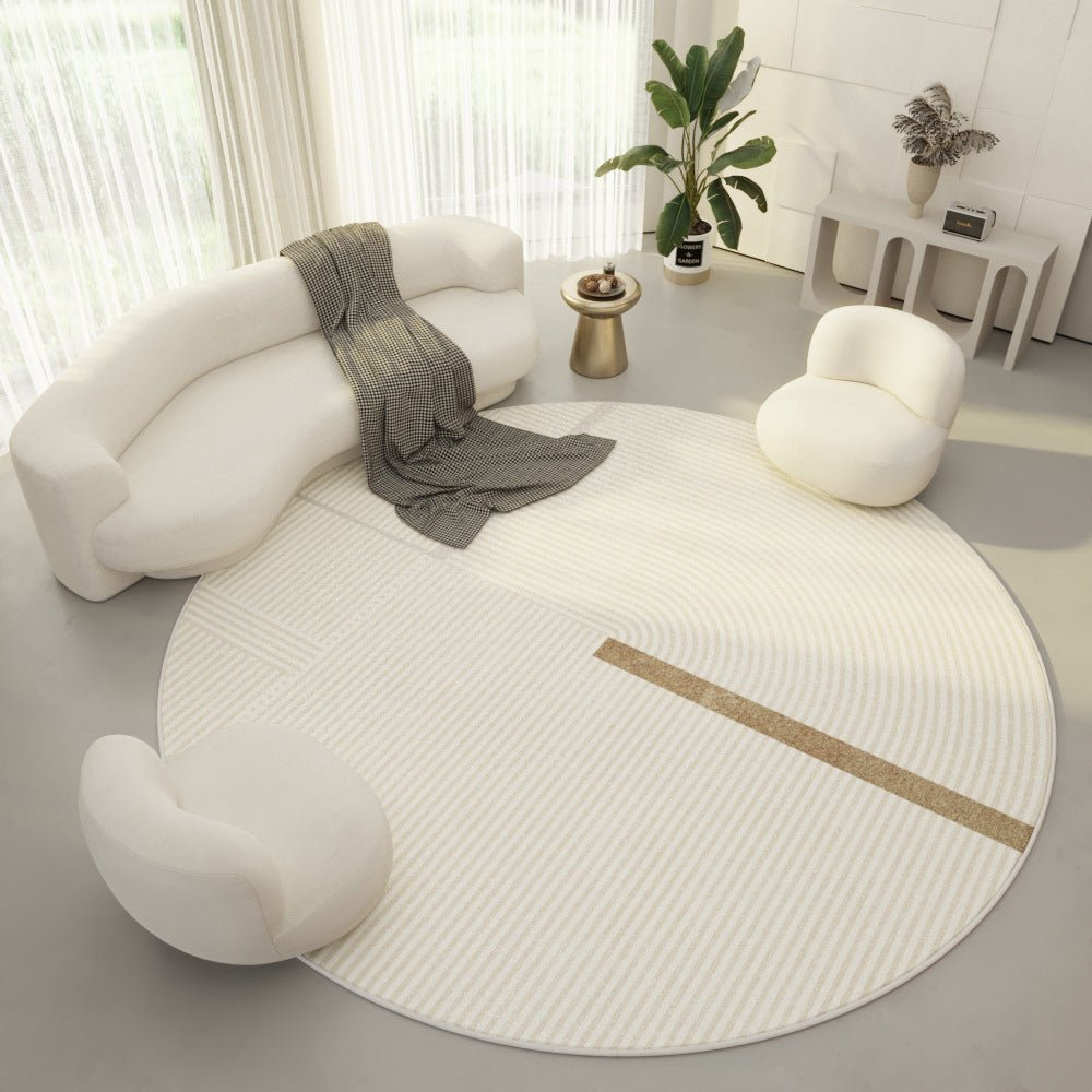 Round Living Room Carpet Ring Velvet Modern Simple Cream Color Porch Bedroom - Hearth & Lume
