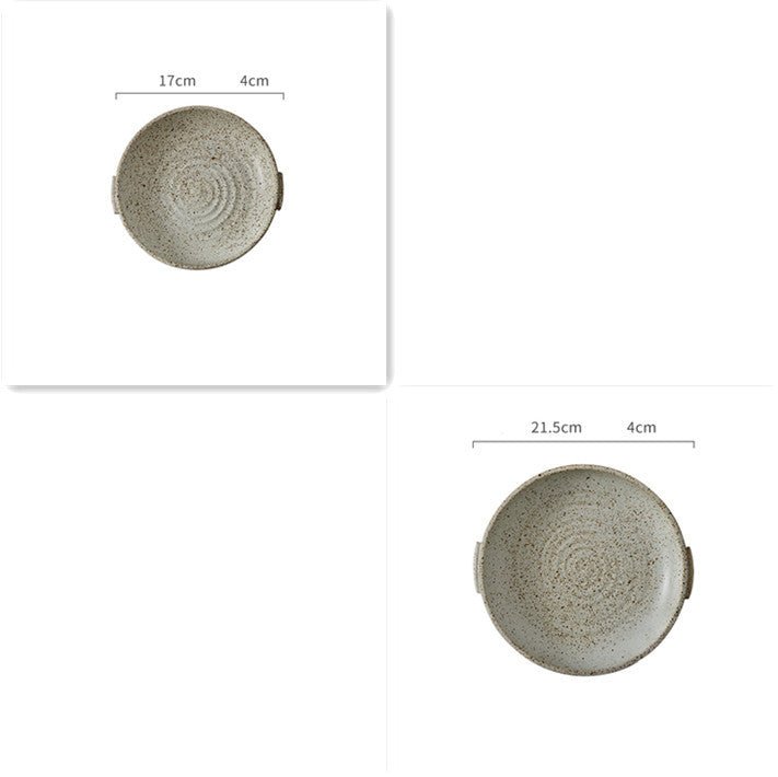 Japanese Binaural Plate Handmade Stoneware Cutlery Set - Hearth & Lume