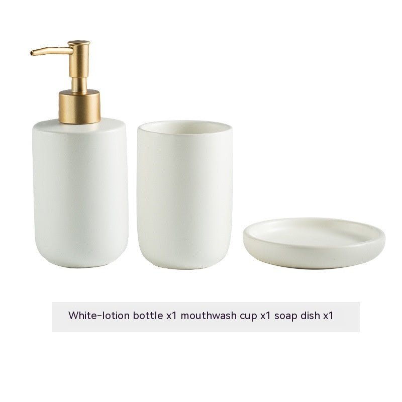 Solid Color Ceramic Bathroom Four - piece Set - Hearth & Lume