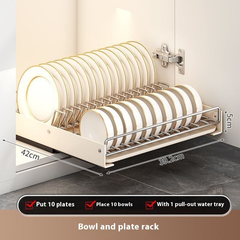 Kitchen Household Bowl Plate Plate Storage Rack Cabinet Built - in Drawer Draining Basket Bowl Rack - Hearth & Lume
