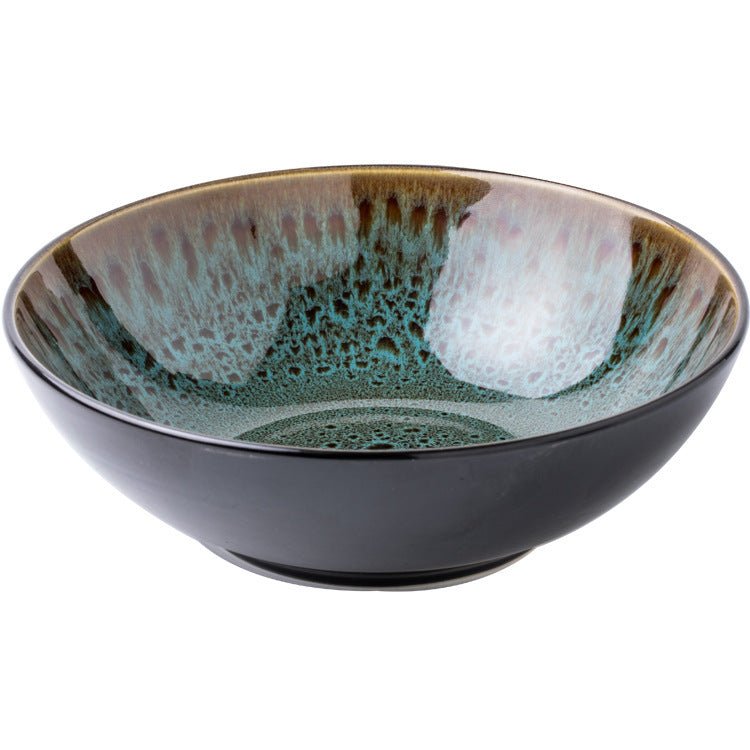 Vintage Green Ceramic 8 - inch Bowl Household Noodle Bowl - Hearth & Lume
