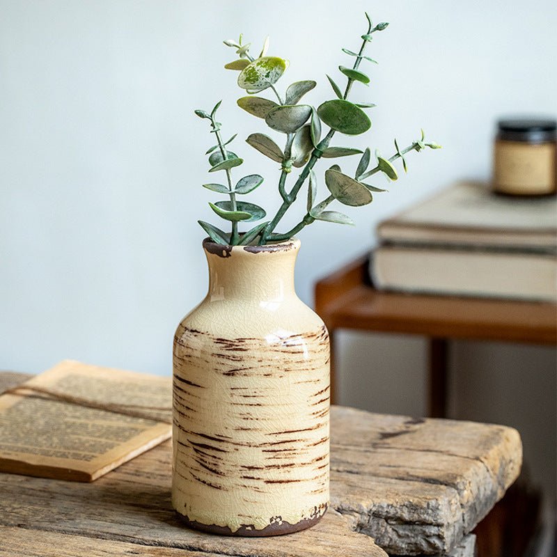 Retro Ice Cracked Ceramics Vase Dining Table Room Decorations - Hearth & Lume