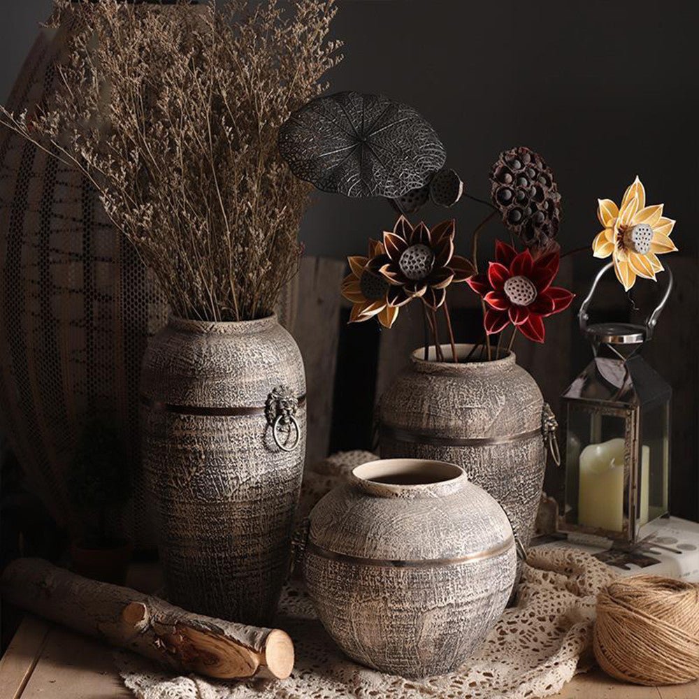Simple Modern Retro Ceramic Dried Flower Vase - Hearth & Lume