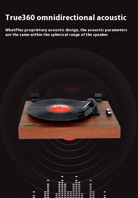 Vinyl Record Player Retro Bluetooth Audio Integrated Old - fashioned Phonograph - Hearth & Lume