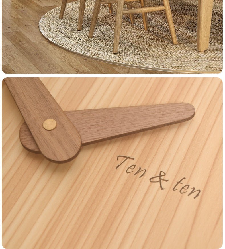 Wooden Wall Clock Nordic Home Living Room Modern - Hearth & Lume