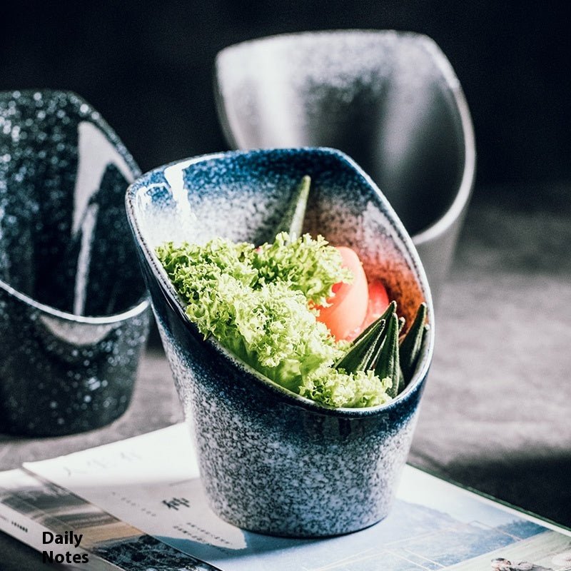 Household Salad Fruit Retro Creative Ceramic Oblique Bowl - Hearth & Lume