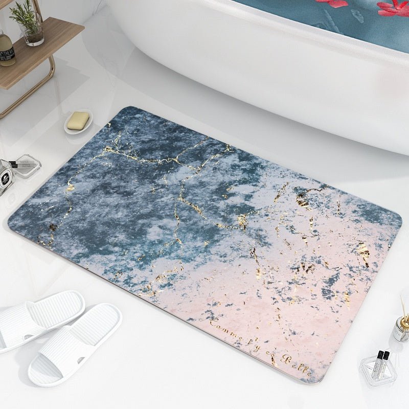 Bathroom Diatom Mud Absorbent Pad Household Marbling Washable - Hearth & Lume