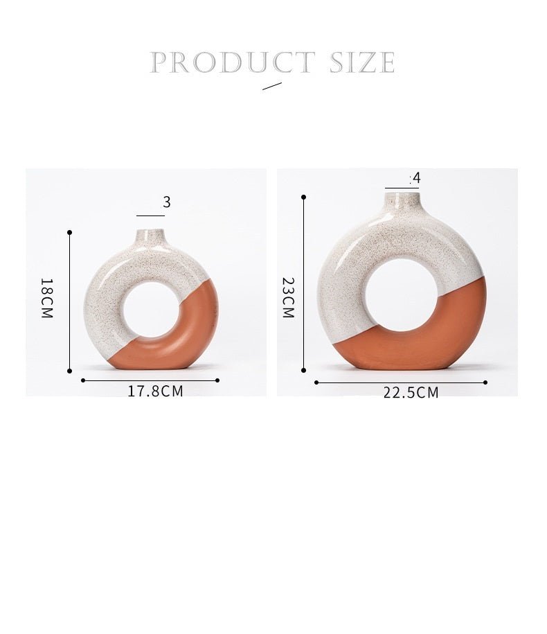 Laterite Half Glazed Round Ceramic Vase Office Desktop Soft Board Room Window - Hearth & Lume