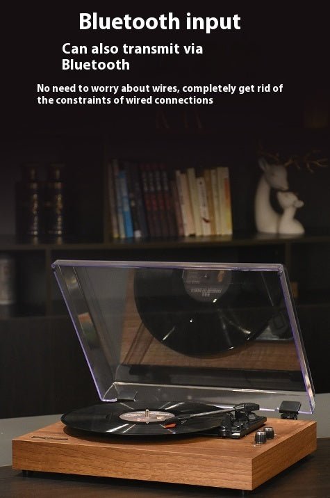 Vinyl Record Player Retro Bluetooth Audio Integrated Old - fashioned Phonograph - Hearth & Lume