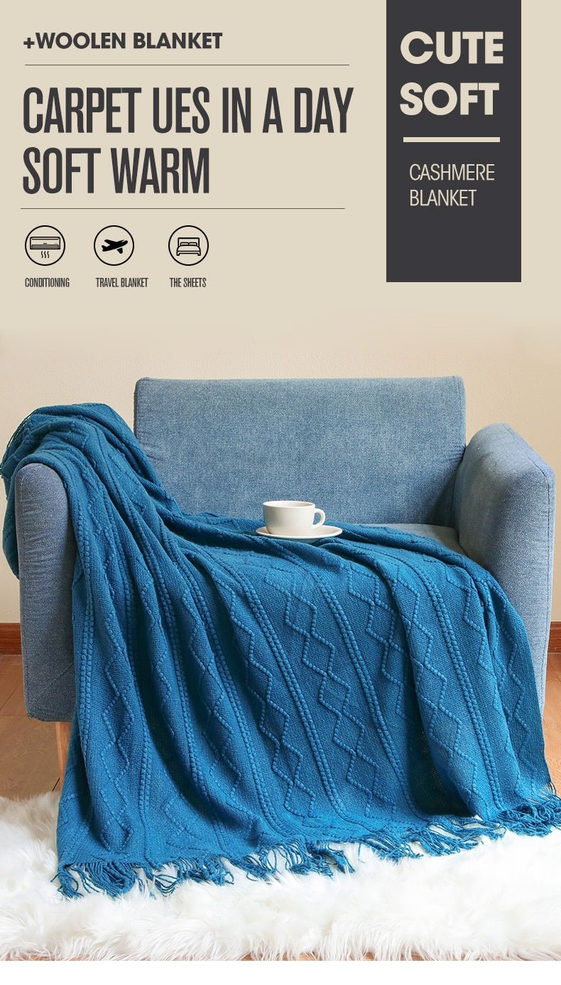 Knitted Blanket Nap Sofa Cover Blanket - Hearth & Lume