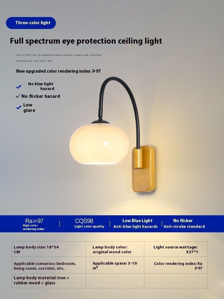 Bedside Wall Lamp Creative Retro Glass Wall LED Lamp - Hearth & Lume