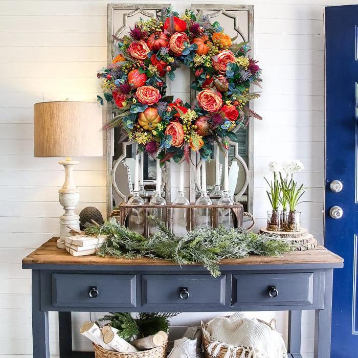 New Autumn Peony Halloween Pumpkin Wreath Home Decor - Hearth & Lume