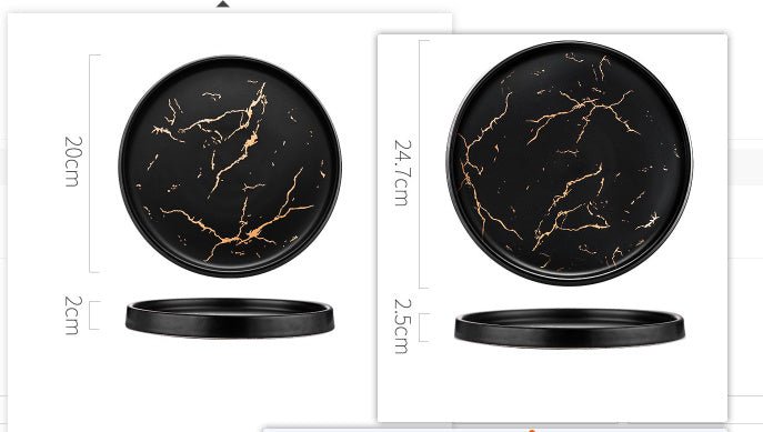 Nordic Style Marble Plate Household Ceramic Dish - Hearth & Lume