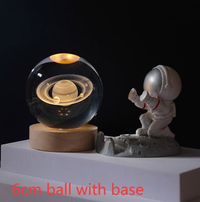 3D Crystal Ball Night Light Solar System Cosmic Theme LED Decoration Light - Hearth & Lume