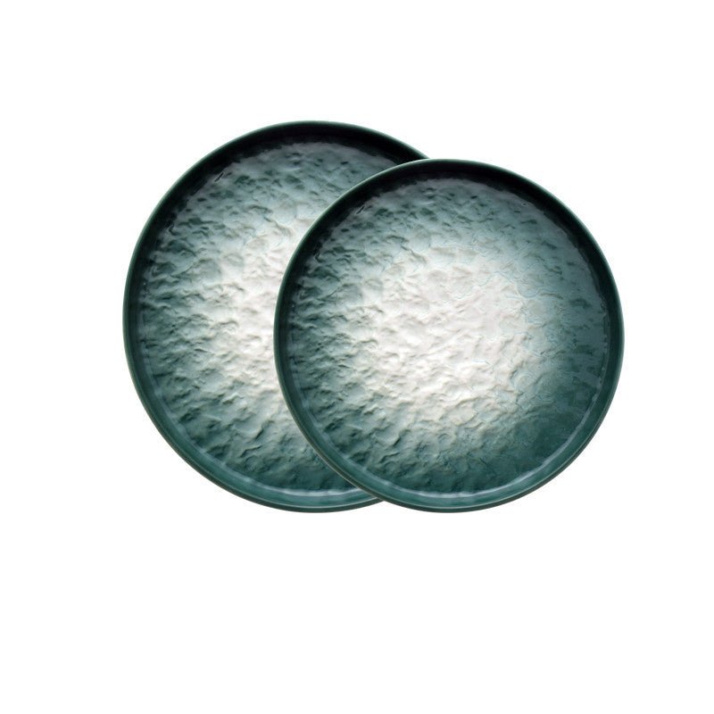 Gradient Emerald Steak Plate Stone Pattern Pasta Plate Western Plate Round Plate Restaurant Home - Hearth & Lume