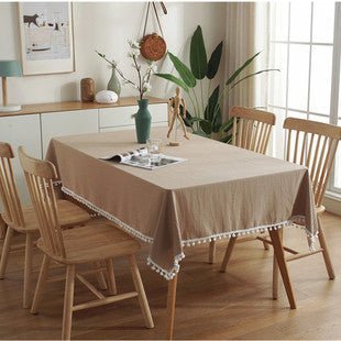 Waterproof Tablecloth Mediterranean Style Blue Striped Tassel Table Cloth - Hearth & Lume