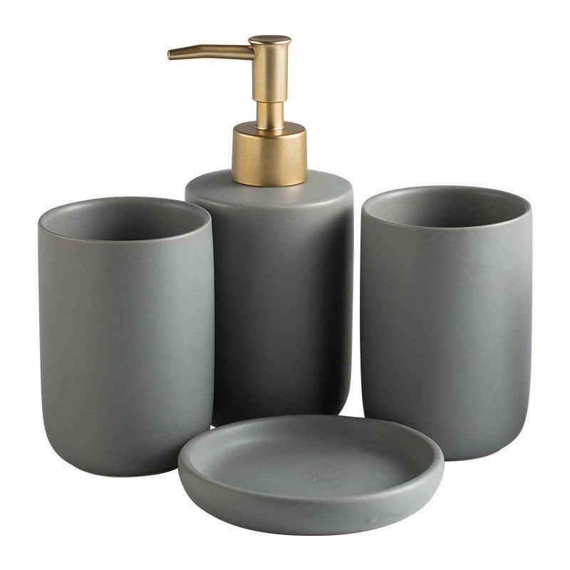 Solid Color Ceramic Bathroom Four - piece Set - Hearth & Lume