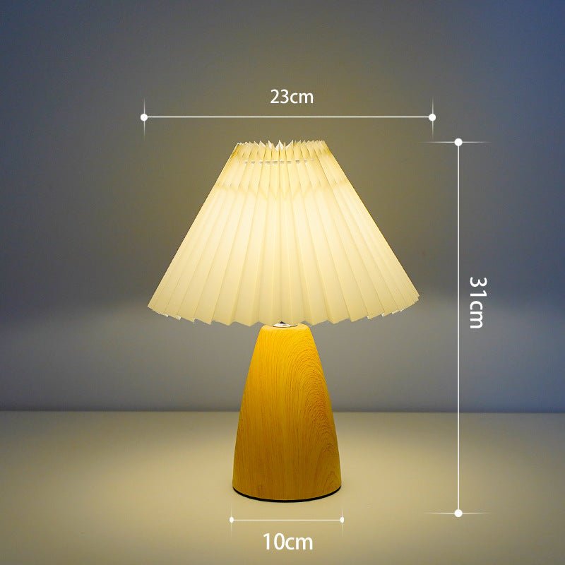 Nordic Retro Ceramic Table Lamp Pleated Bedroom - Hearth & Lume