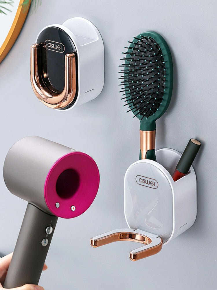 Hair Dryer Rack Free Punch Bathroom - Hearth & Lume
