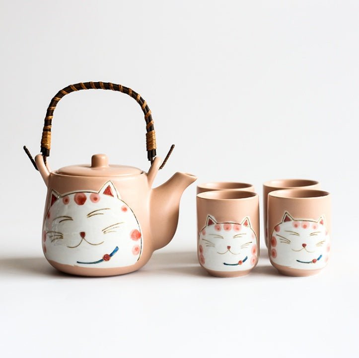 Creative Hand - painted Lucky Cat Ceramic Tea Set - Hearth & Lume